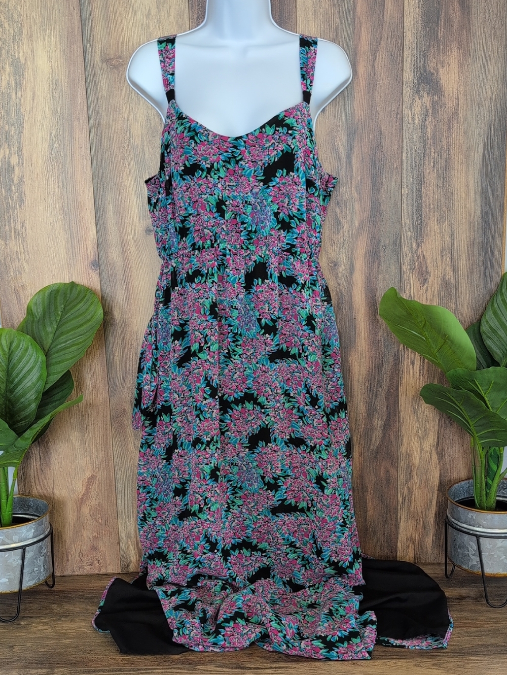 I Heart Ronson Floral Sides Split Maxi Dress L              F280